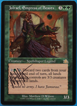 Jolrael, Empress of Beasts Prophecy NM Green Rare SIGNED CARD (504839) ABUGames - Image 1