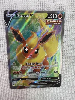 Flareon V 169/203 Evolving Skies Holo Ultra Rare Collectible Pokemon Card - Image 1
