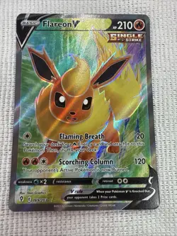 Flareon V 169/203 Evolving Skies Holo Ultra Rare Collectible Pokemon Card - Image 2