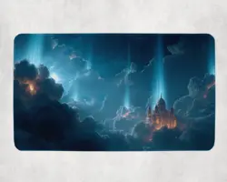 Glowing Celestial City Fantasy Sky Temple - MTG Playmat - Image 1