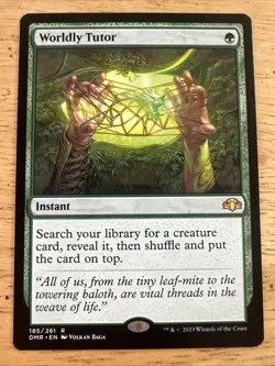 MTG Magic The Gathering NM NF Worldly Tutor (Reg Frame) - Dominaria Remastered - Image 1
