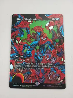 MTG Rite of Replication (Borderless Foil) Marvel's Spider-Man Eternal-Legal NM - Image 1