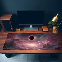 Total Eclipse Over Fantasy Battlefield with Glowing Sky - MTG Playmat - Image 3