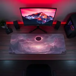 Total Eclipse Over Fantasy Battlefield with Glowing Sky - MTG Playmat - Image 5