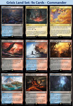 Grixis Land Cycle - UBR Lot 9x Cards - Magic Bundle - NM MTG Commander EDH Deck - Image 1