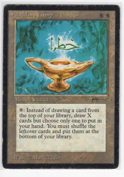 Aladdin's Lamp Arabian Nights MTG ACTUAL CARD SHOWN - US SELLER. HP / POOR - Image 1