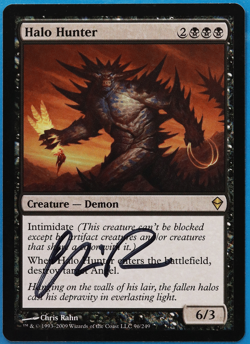 Halo Hunter Zendikar NM Black Rare SIGNED MAGIC MTG CARD (ID# 504823) ABUGames - Image 1