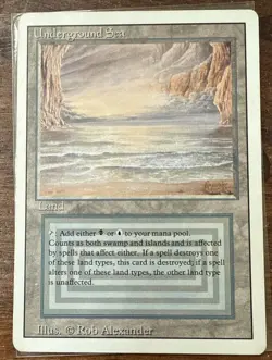 MTG Underground Sea Revised Edition Dual Land 1994 Magic the Gathering Clean - Image 1