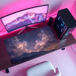 Celestial Night Sky Duel Fantasy Constellation Battle Art - MTG Playmat - Image 4