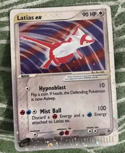 Latias ex Ultra Rare Holo Ex Dragon 93/97 Pokemon TCG 2003 HP-Damaged Has Crease - Image 1