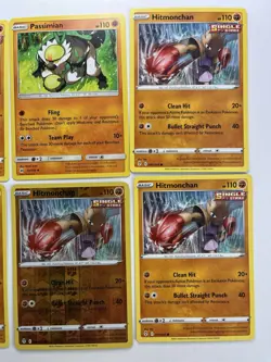 Pokemon Tcg Lot of 6 Hitmonchan, Passimian Reverse Holo Common basic - Image 3