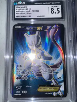 2015 POKEMON XY BREAKTHROUGH MEWTWO EX #157 FULL ART CGC 8.5 - Image 1