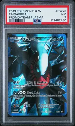 2013 POKEMON BLACK STAR PROMO DARKRAI #BW73 FULL ART PSA 7 NM #112482430 - Image 1