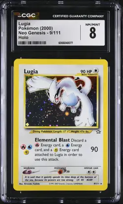 CGC 8 Lugia 2000 Neo Genesis 9/111 Holo Pokemon Card - Image 1