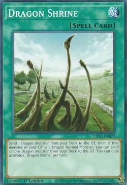 YUGIOH CARD 1 X DRAGON SHRINE LDS2-EN022 1ST EDITION - Image 1