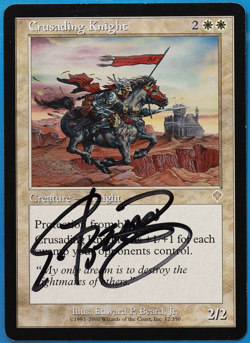 Crusading Knight Invasion NM White Rare SIGNED MAGIC CARD (ID# 504826) ABUGames - Image 1