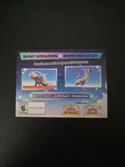 Shiny Koraidon Or Miraidon Pokemon Scarlet Violet Code Card - Gamestop - Image 1