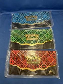 Pokemon Paldean Fates 3 Card Display Case (x3) Red, Blue, And Green Lot - Image 1