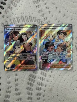 Pokemon TCG Paldean Student Paldean Fates 2 Card Full Art Trainer Lot NM - Image 1