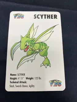 KFC Vintage 1998 Nintendo Pokemon Scyther Mini Card #123 25668 - Image 1
