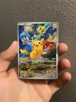 Pokemon TCG Scarlet & Violet Pikachu Promo Holo Card SVP027 PSA 10 CONTENDER - Image 1