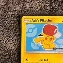 Ash's Pikachu SM113 Sun & Moon Black Star Promo Card Pokemon TCG LP Light Play - Image 3