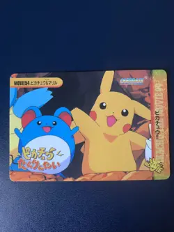 Pokemon 1999 Pikachu & Marill Pokemon Anime Card #54 Japanese NM - Image 1