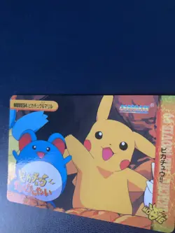 Pokemon 1999 Pikachu & Marill Pokemon Anime Card #54 Japanese NM - Image 2