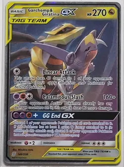 Pokemon Garchomp & Giratina GX TCG Card 146/236 Sm-Unified Minds Holo NM - Image 1