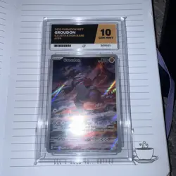 ACE 10 Groudon 199/182 IR Pokemon Card Sv04: Paradox Rift Holo GEM MINT - Image 1