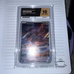 ACE 10 Groudon 199/182 IR Pokemon Card Sv04: Paradox Rift Holo GEM MINT - Image 2