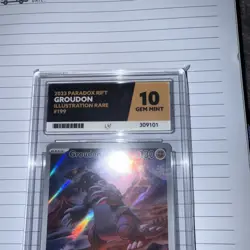 ACE 10 Groudon 199/182 IR Pokemon Card Sv04: Paradox Rift Holo GEM MINT - Image 3