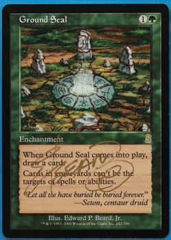 Ground Seal Odyssey NM Green Rare SIGNED MAGIC MTG CARD (ID# 504806) ABUGames - Image 1
