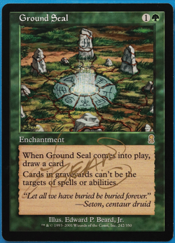 Ground Seal Odyssey NM Green Rare SIGNED MAGIC MTG CARD (ID# 504805) ABUGames - Image 1