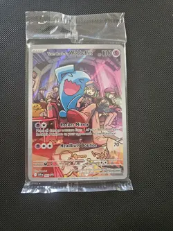 Team Rocket's Wobbuffet SVP 203 Full Art Promo Sealed Pokemon TCG Card - Image 1