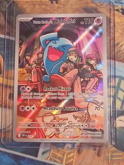 Pokemon TCG Team Rocket’s Wobbuffet 203 Full Art Promo Destined Rivals NM - Image 1