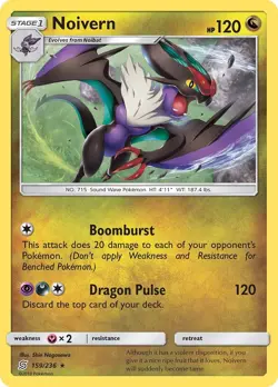 Noivern 159/236 Sm-Unified Minds Regular NM-Mint Pokemon TCG - Image 1