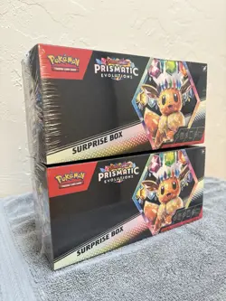 Pokemon TCG Scarlet & Violet Prismatic Evolutions Surprise Box Sealed Lot of 2 - Image 1