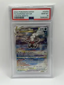 2023 POKEMON SWORD & SHIELD CROWN ZENITH #GG50 FULL ART/DARKRAI VSTAR PSA 10 - Image 1