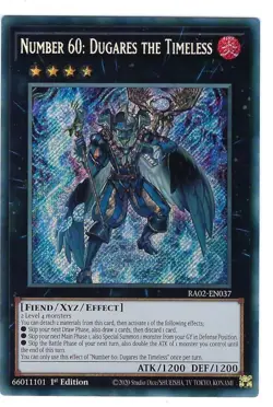Number 60: Dugares the Timeless x1 RA02-EN037 Secret Rare Yugioh - Image 1
