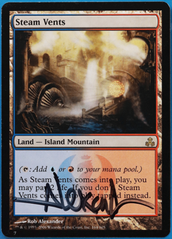 Steam Vents Guildpact NM Land Rare SIGNED MAGIC MTG CARD (ID# 504758) ABUGames - Image 1