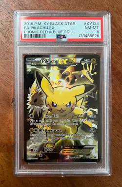 Pokemon TCG X&Y / RED & BLUE - PIKACHU EX Promo Card #XY124 - PSA Grade 8 (2016) - Image 1