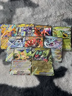 Lot Of 9 Rare holo EX, V, and Vmax Pokemon Cards - a13 - Image 1