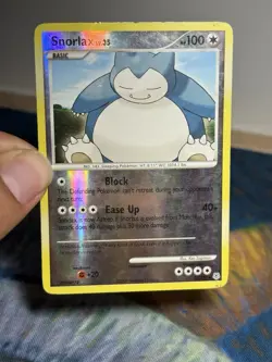 Snorlax 37/130 Rare Diamond and Pearl Reverse Holo Pokemon Card MP - Image 3