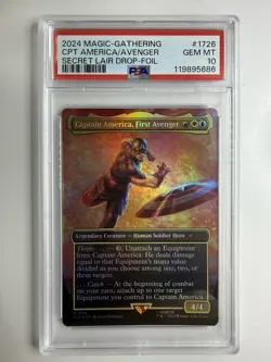 2024 MTG SECRET LAIR DROP FOIL #1726 CAPTAIN AMERICA FIRST AVENGER PSA 10 - Image 1