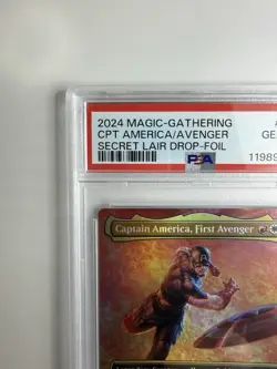 2024 MTG SECRET LAIR DROP FOIL #1726 CAPTAIN AMERICA FIRST AVENGER PSA 10 - Image 2