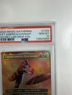 2024 MTG SECRET LAIR DROP FOIL #1726 CAPTAIN AMERICA FIRST AVENGER PSA 10 - Image 3