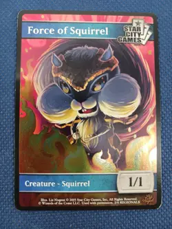 MTG Star City Games Force of Squirrel 2/4 Holo Foil Creature Token 2015 LP - Image 1
