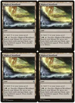 MTG Blighted Woodland x4 Battle for Zendikar Uncommon NM Playset - Image 1