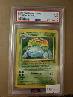 1999 Pokemon TCG Venusaur Base Set 2 PSA 7 Near Mint - Image 1